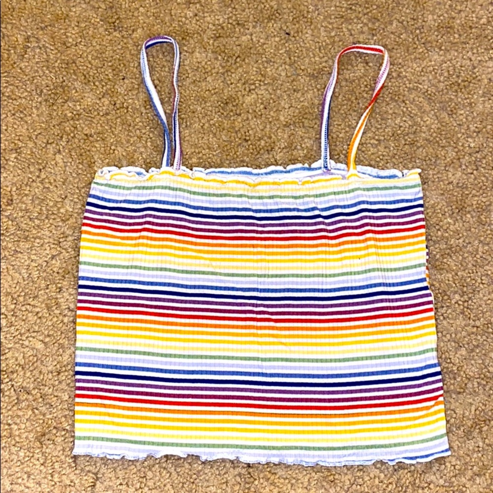 Rainbow stripped crop top